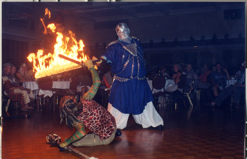Flaming swords